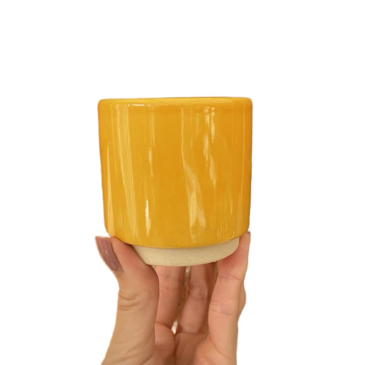 Mustard Yellow Mini Plant Pot-7cm