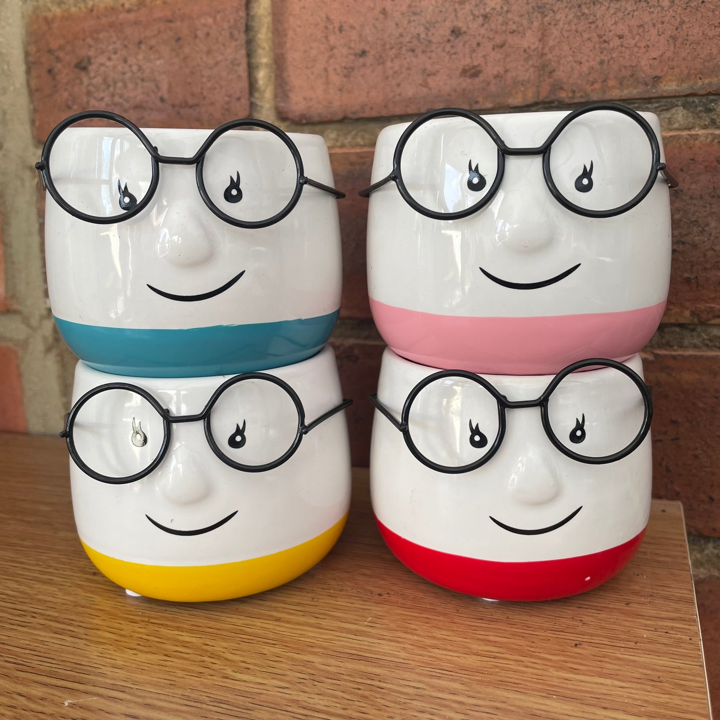 Mini Ceramic Walter Plant Pot-Red