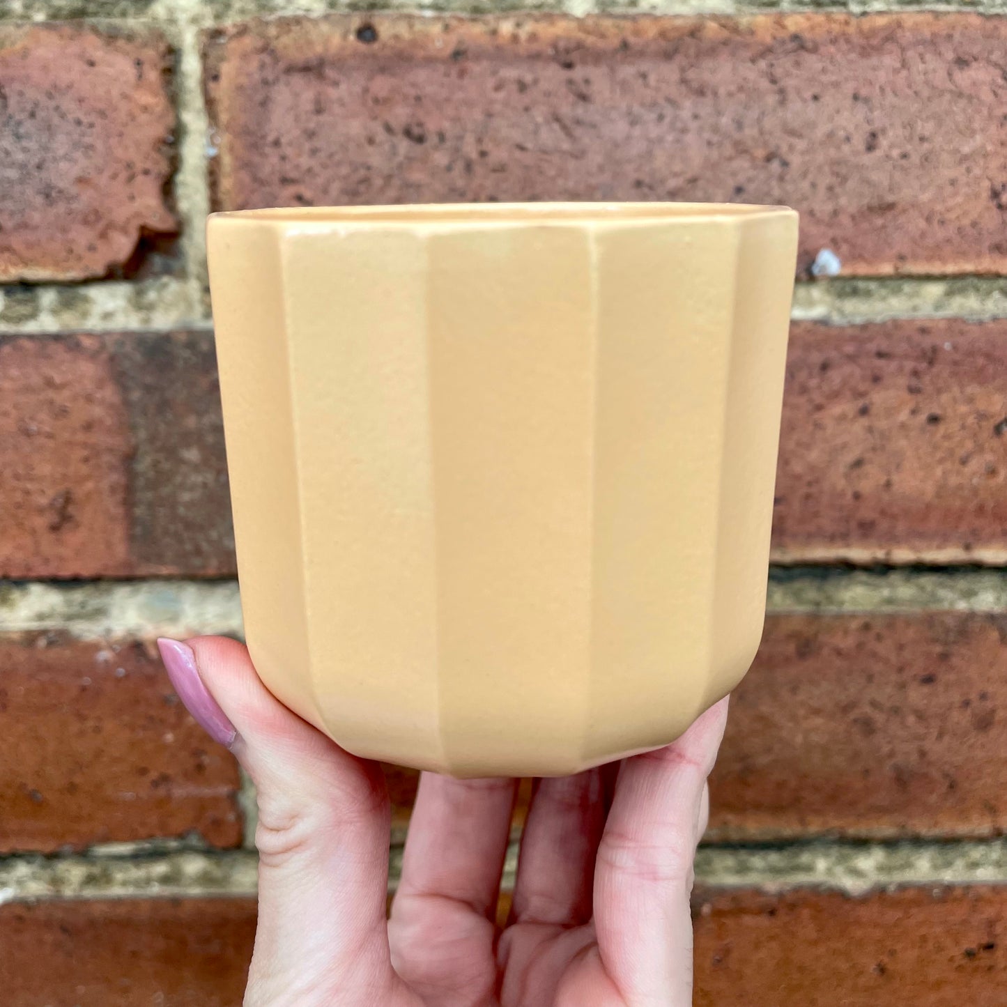 Geometric Peach Mini Plant Pot-7cm