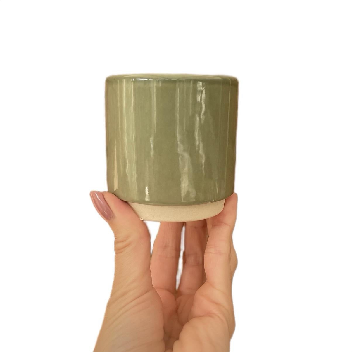 Green Ceramic Mini Plant Pot-7cm