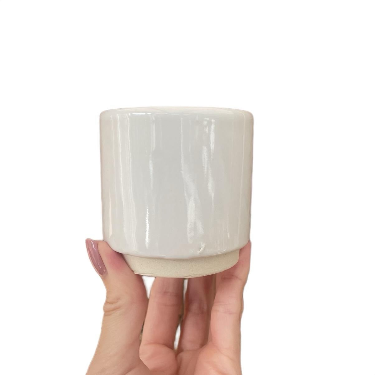 White Ceramic Mini Plant Pot-7cm