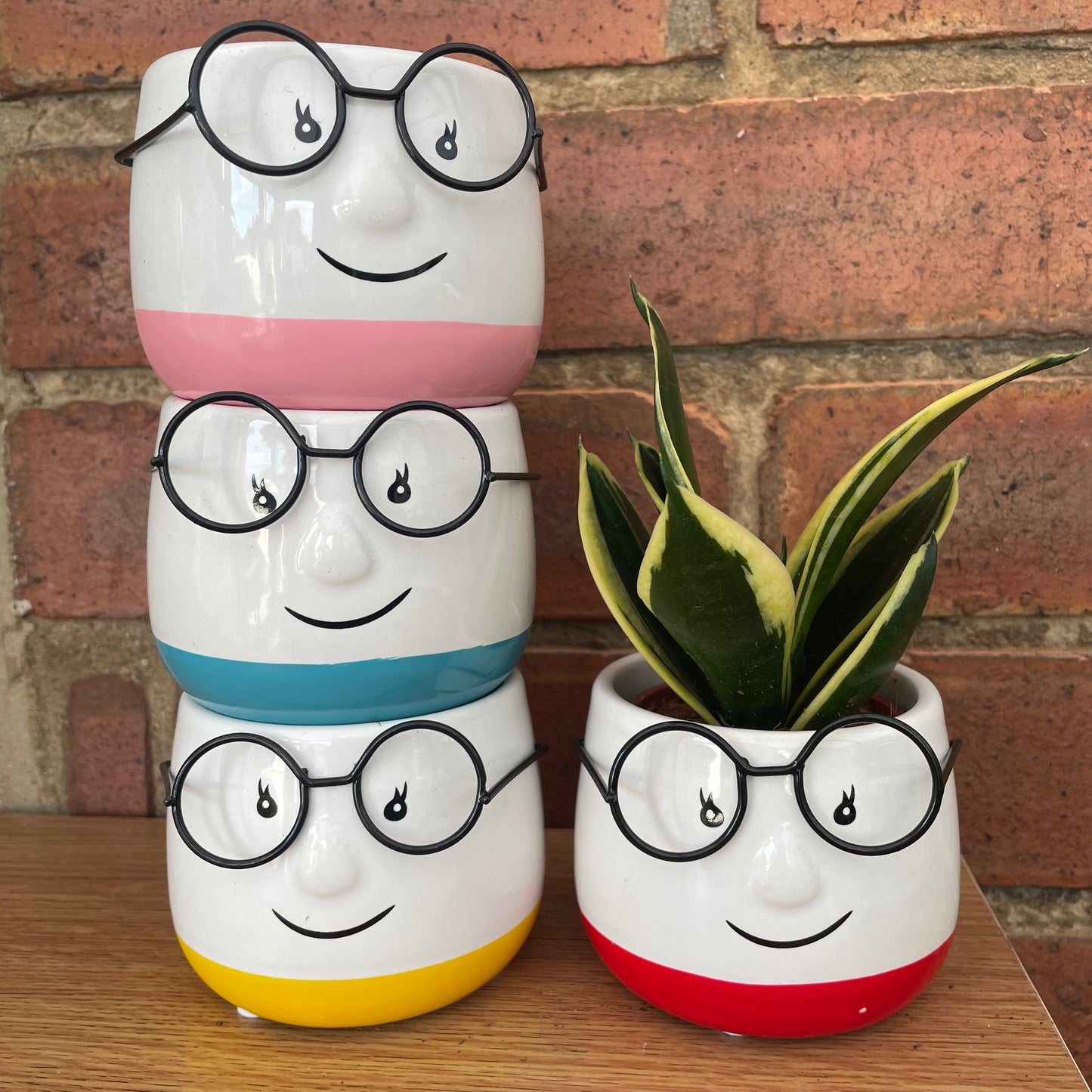 Mini Ceramic Walter Plant Pot-Red