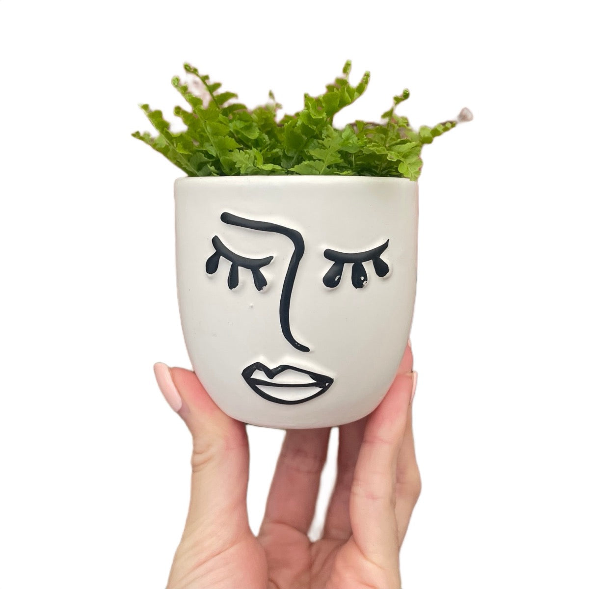 Abstract Ceramic Face Plant Pot- 7cm