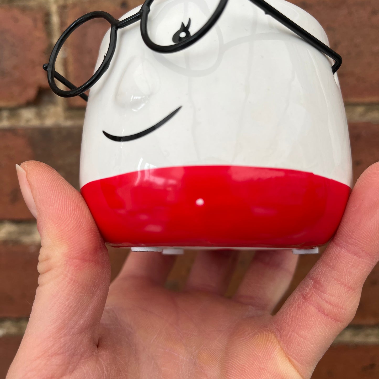 Mini Ceramic Walter Plant Pot-Red